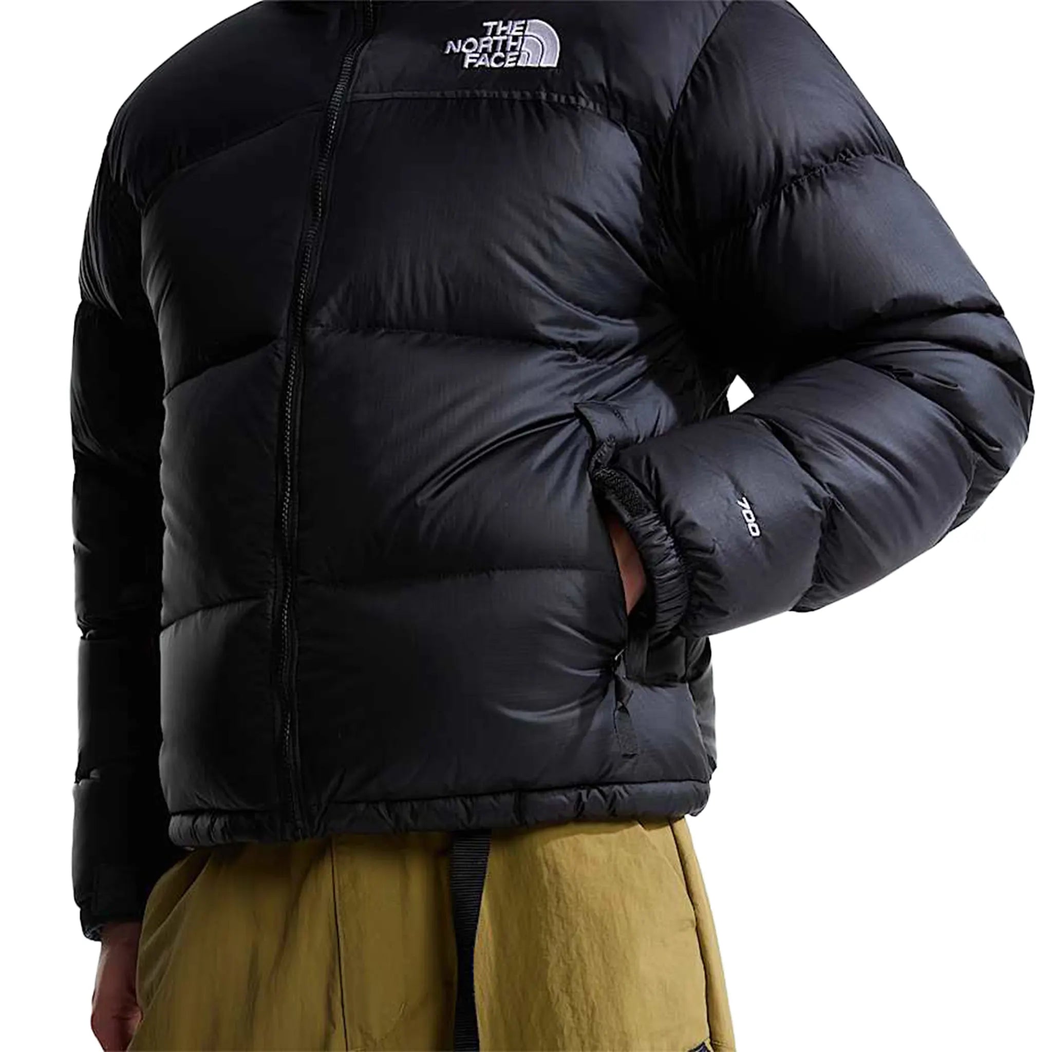 Front Side View of The North Face 1996 Retro Nuptse Black Jacket